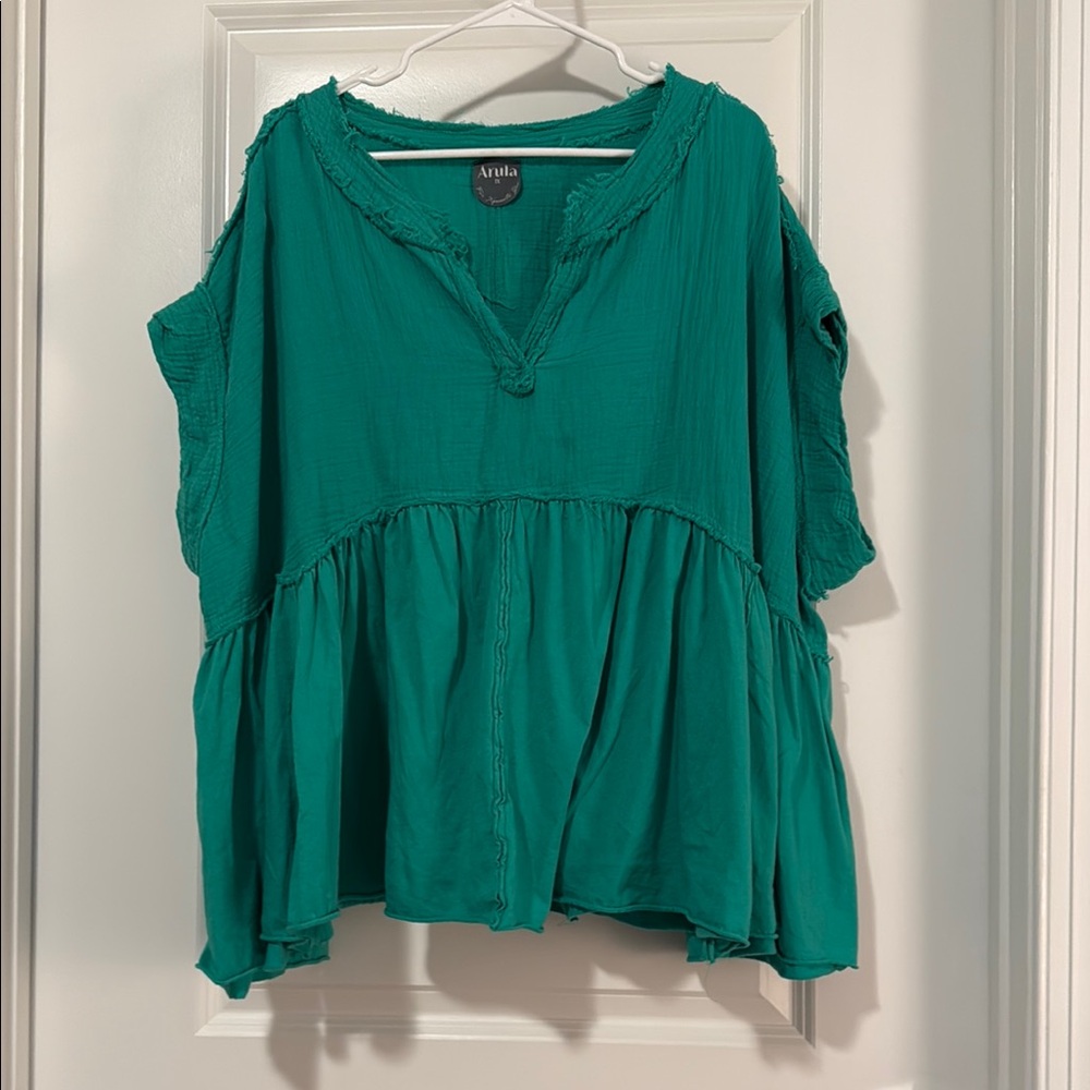 Arula Women's Green Babydoll Top